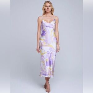 L'AGENCE Seridie Silk Midi Dress - Light Orchid